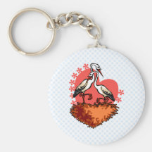 Stefan and Stefanie Stork Keychain