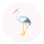 Steffi Stork Round Stickers