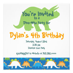 Stegosaurus Dinosaur Birthday Party Invitations
