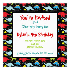 Stegosaurus Dinosaur Birthday Party Invitations