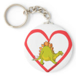 Stegosaurus heart key chain