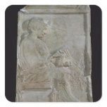 Stele of Philis, daughter of Cleomenes Square Stickers