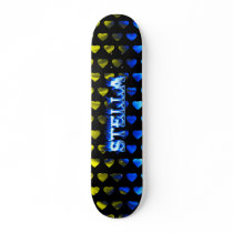 Stella blue fire Skatersollie skateboard.