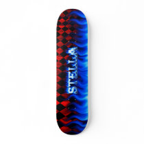 Stella blue fire Skatersollie skateboard.