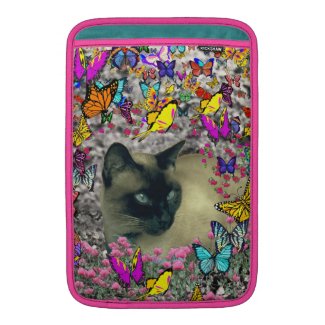 Stella in Butterflies Chocolate Point Siamese Cat Sleeve For MacBook Air