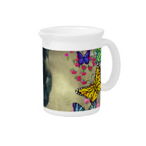 Stella in Butterflies Chocolate Point Siamese Cat pitchers