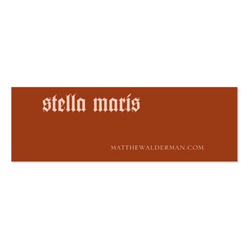 Stella Maris Bookmark Business Cards (back side)