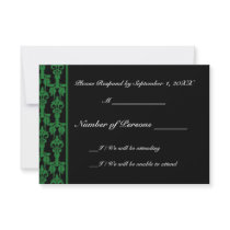 Stellar (Green) RSVP Card Personalized Invitation