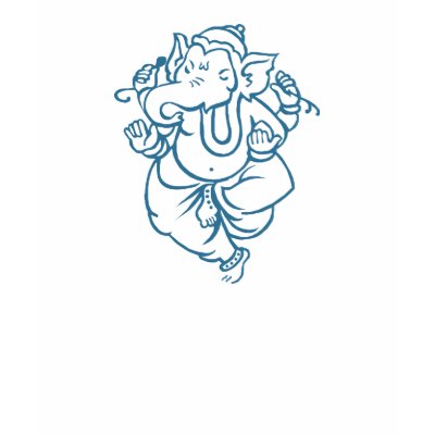 Stellar Ink Ganesh-Blue T-shirt by torierion