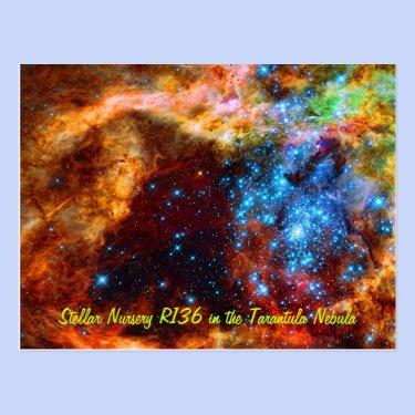Stellar Nursery R136 in the Tarantula Nebula Postcard