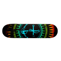 StellaRoot Anchor Down Gradient Grunge Distressed Custom Skate Board