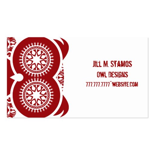 StellaRoot Hootie Owl Business Card (back side)