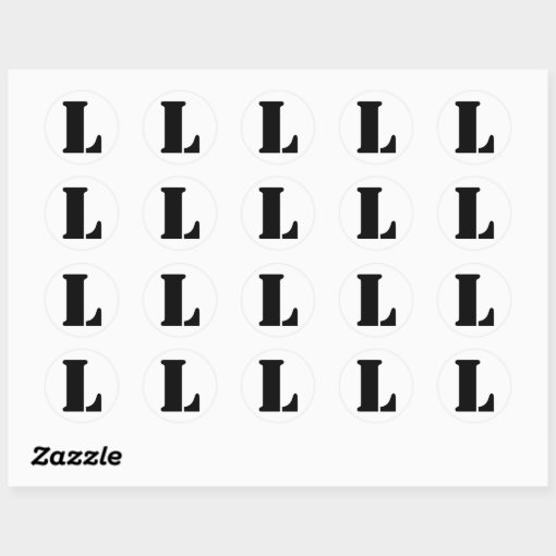 Stencil Alphabet By Janz Letter L White Classic Round Sticker Zazzle