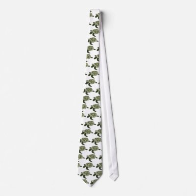 Stencil designer sea turtle tie by marcya7