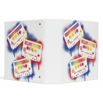 Stenciled Cassettes 3 Ring Binder