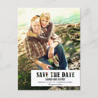 Stenciled Tab Save The Date Postcard