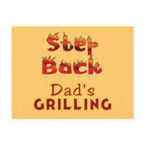 Step Back Dad's Grilling T-shirts and Gifts Postcard