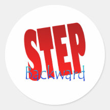 step backward stickers