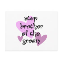 Step Brother of the Groom postcards