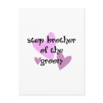 Step Brother of the Groom postcards