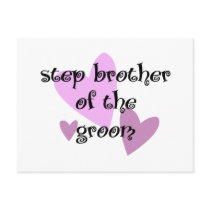 Step Brother of the Groom postcards