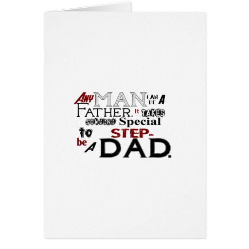 Step Dad Quote Fathers Day Greeting Cards | Zazzle