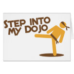 step into my dojo katate fighting design greeting cards