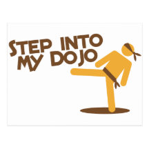 step into my dojo katate fighting design post card