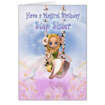 Step Sister Birthday card with Cutie Pie fairy on
