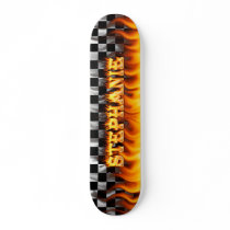 Stephanie skateboard fire and flames design. by skatersollie Stephanie skateboard fire and flames design.