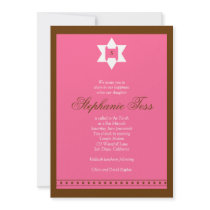 Stephanie Tess Bat Mitzvah Invitation Star Torah
