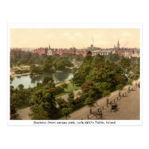 Stephens Green, antique Dublin park Post Cards