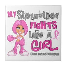 Stepmother Fights Like Girl Breast Cancer 42.9.png Ceramic Tiles