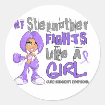 Stepmother Fights Like Girl H Lymphoma 42.9 Round Sticker