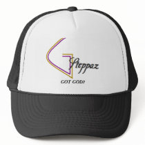 Steppaz Logo white, GOT GOD? hats