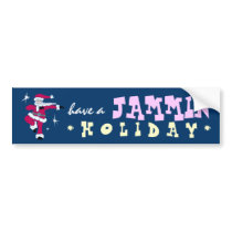 Steppin Santa solo Solid bumper stickers