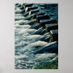Stepping stones across river, IIkley, West Yorkshi Poster