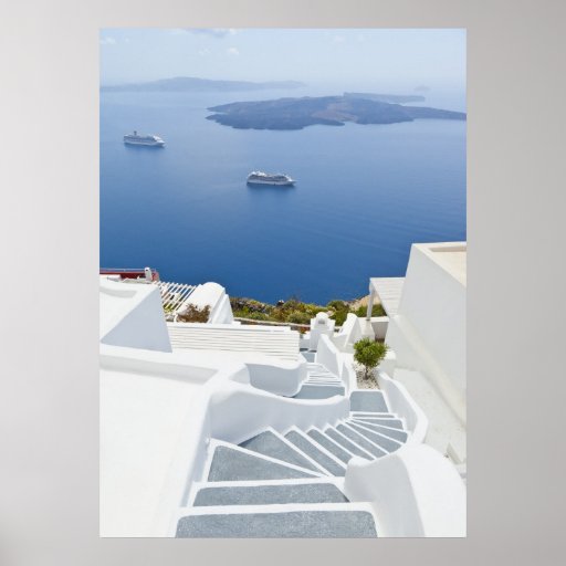 Steps of Santorini Posters