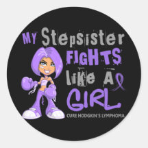 Stepsister Fights Like Girl H Lymphoma 42.9 Stickers