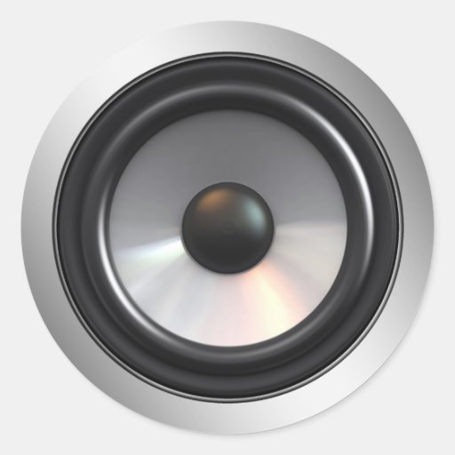 STEREO SPEAKER CLASSIC ROUND STICKER Zazzle