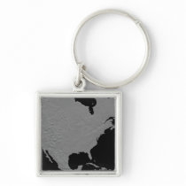 Stereoscopic view of North America 2 Keychains