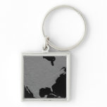 Stereoscopic view of North America 2 Keychains