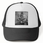 Stereoview Christmas Tree Victorian 1800s Vintage hats