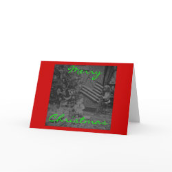 Stereoview - Patriotic Christmas circa 1901 card