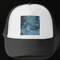 Stereoview - Patriotic  Christmas circa 1901 hats