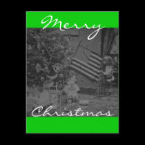 Stereoview - Patriotic  Christmas circa 1901 postcards