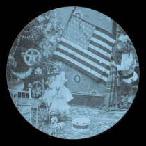 Stereoview - Patriotic  Christmas circa 1901 stickers