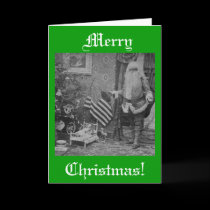 Stereoview Santa & American Flag ca 1901 cards
