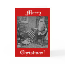 Stereoview Santa & American Flag ca 1901 cards