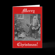 Stereoview Santa & American Flag ca 1901 cards